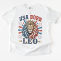 USA BORN LEO Vintage Patriotic T-Shirt